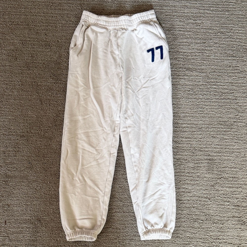 AEO White w/ Blue ‘77 Boyfriend Joggers